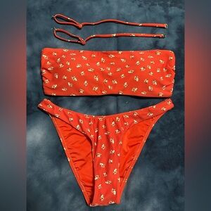 Orange Floral Bikini Set
